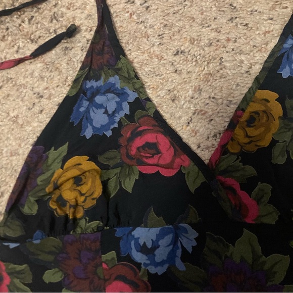 Vintage 90s Betsey Johnson floral print mini dress halter summer grunge colorful - Picture 4 of 6